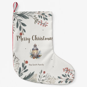 Christmas Watercolour Greetings  Small Christmas Stocking