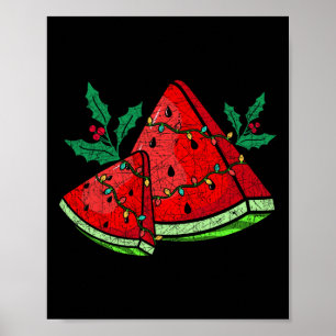 Christmas Watermelon Tropical Summer Christmas In Poster