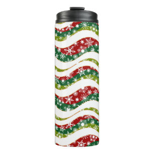 Christmas waves and snowflakes thermal tumbler