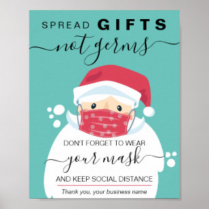 Christmas wear a mask safety sign masked Santa