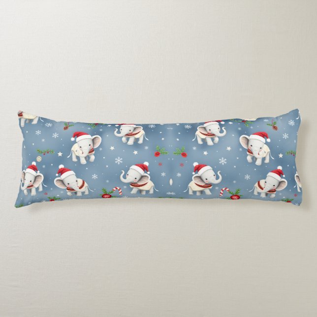 Christmas Wedding Anniversaries Love Elephants Body Cushion (Front)