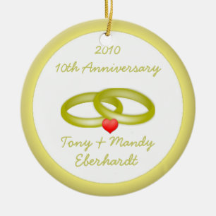Christmas/Wedding Anniversary Ceramic Ornament