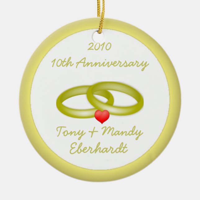 Christmas/Wedding Anniversary Ceramic Ornament (Front)