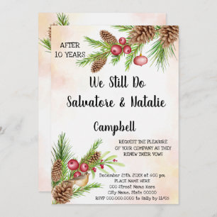 Christmas Wedding Anniversary Renewal Vows Invitation