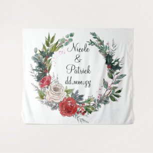 Christmas Wedding Backdrop, December Wedding Decor Tapestry