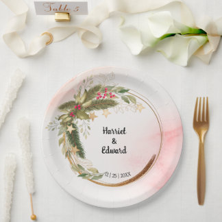 Christmas Wedding Bridal Wedding Reception Paper P Paper Plate