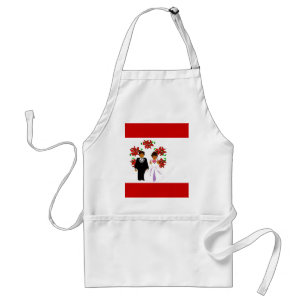 Christmas Wedding Couple II In Red Standard Apron