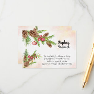 Christmas Wedding  Display Bridal Shower  Enclosure Card