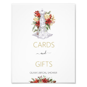 Christmas Wedding Dress Cards and Girts Sign
