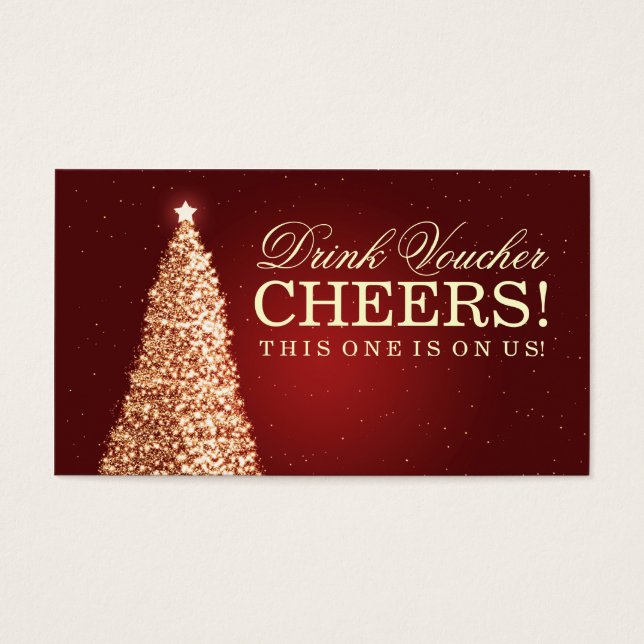 Christmas Wedding Drink Voucher Gold (Front)