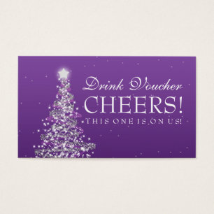 Christmas Wedding Drink Voucher Purple
