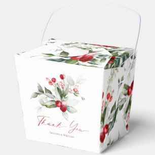 Christmas Wedding Favour Gift Box with Thank You N