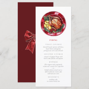 Christmas Wedding Festive Food Illustration Menu
