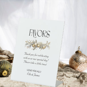 Christmas Wedding Gold Garland Favour Table Sign