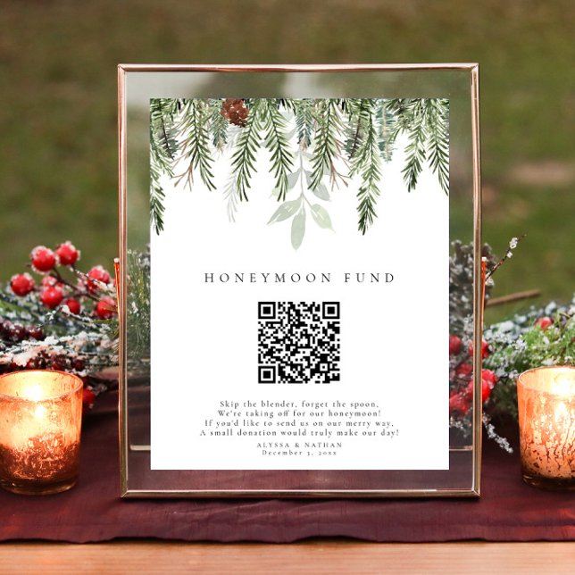 Christmas Wedding Honeymoon Fun QR code Sign (Creator Uploaded)
