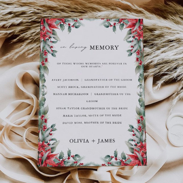 Christmas Wedding In Loving Memory Sign, Invitation (Christmas Wedding In Loving Memory Sign, Invitation)
