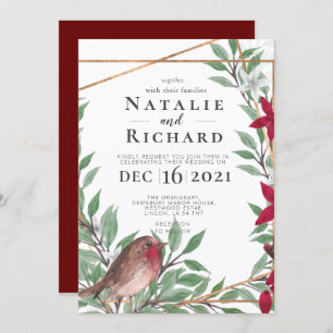 Christmas wedding invitation