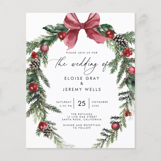 Christmas Wedding Invitation (Front)
