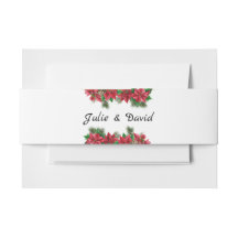 Christmas Wedding Invitation Belly Band