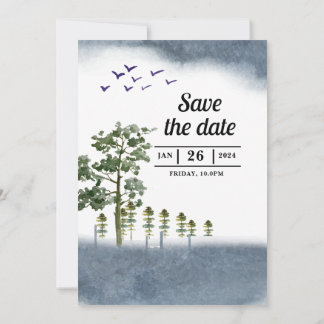 Christmas Wedding Invitations Card tree Design