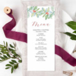 Christmas Wedding Menus Watercolor Greenery<br><div class="desc">This Christmas wedding menu features watercolor greenery with red berries. Use the template fields to add your custom courses. The card reverses to a complimentary berry red colour. To see the matching wedding theme visit www.zazzole.com/dotellablelle

Unique watercolor art and design by Victoria Grigaliunas</div>