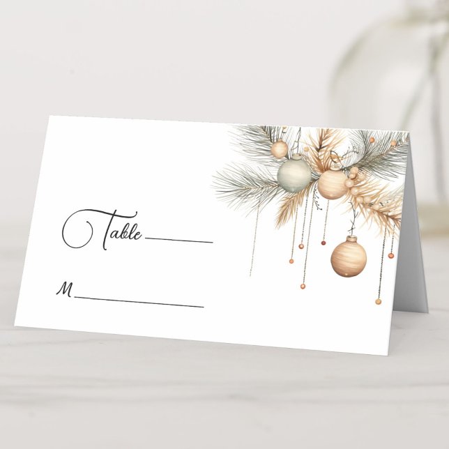 Christmas Wedding Modern Elegant Winter Place Card (Creator Uploaded)