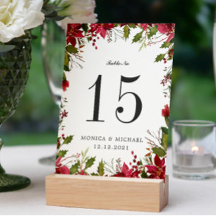 Christmas WEDDING Personalised Table Number