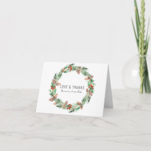 Christmas Wedding Photo Thank You Card