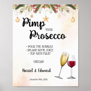 Christmas Wedding Pimp your Prosecco Sign