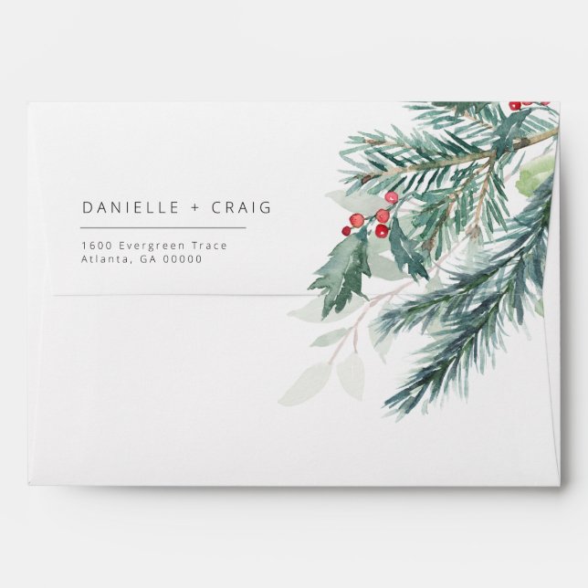Christmas Wedding Return Address Envelope (Back (Top Flap))