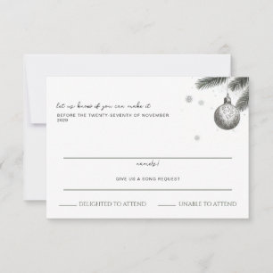 Christmas Wedding RSVP Card