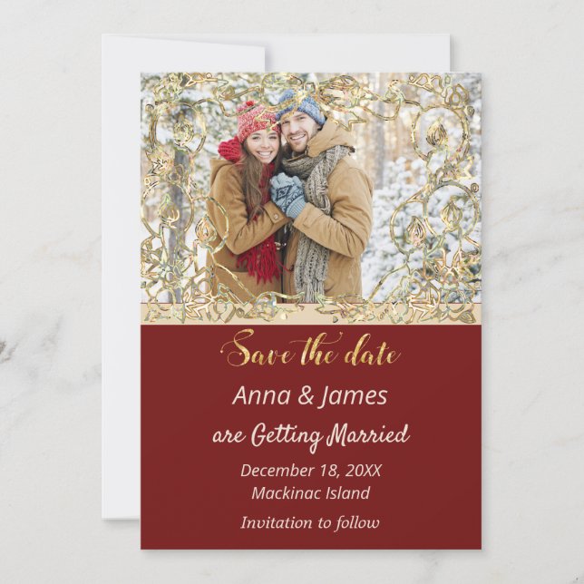 Christmas Wedding Save the Date Invitation (Front)