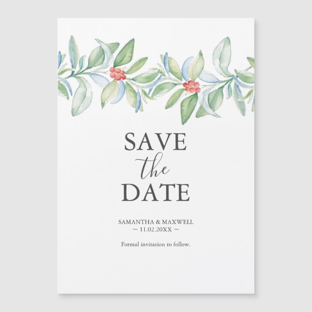 Christmas Wedding Save The Date Magnets (Front)