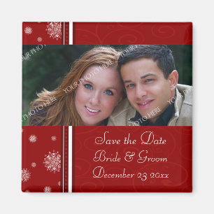 Christmas Wedding Save the Date Photo Magnet