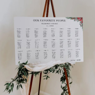 Christmas Wedding Seating Chart Template