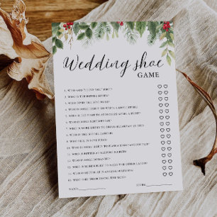 Christmas Wedding Shoe Game Template, Minimalist  Invitation