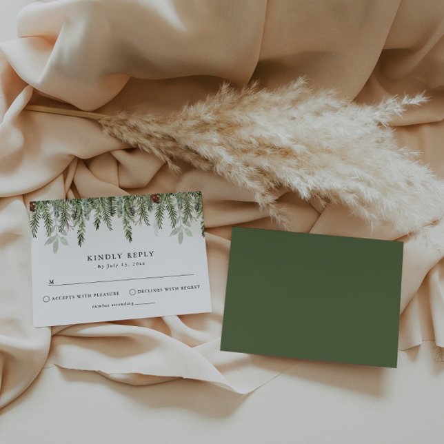 Christmas Wedding Stationery | Holiday Wedding  RSVP Card (Creator Uploaded)