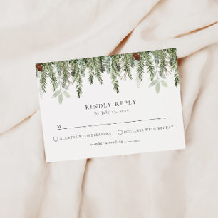 Christmas Wedding Stationery Holiday Wedding RSVP Card