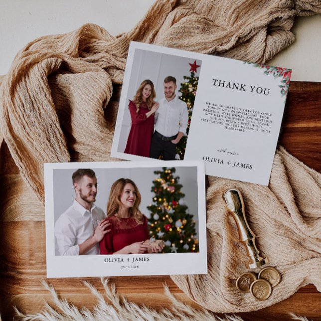 Christmas Wedding Thank You Card (Christmas Wedding Thank You Card)