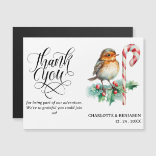 Christmas Wedding Thank You Magnetic Card