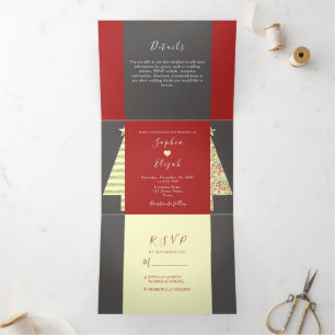Christmas Wedding Tri-Fold Invitation