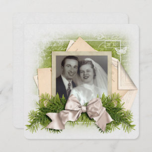 Christmas wedding vow renewal photo frame invitation