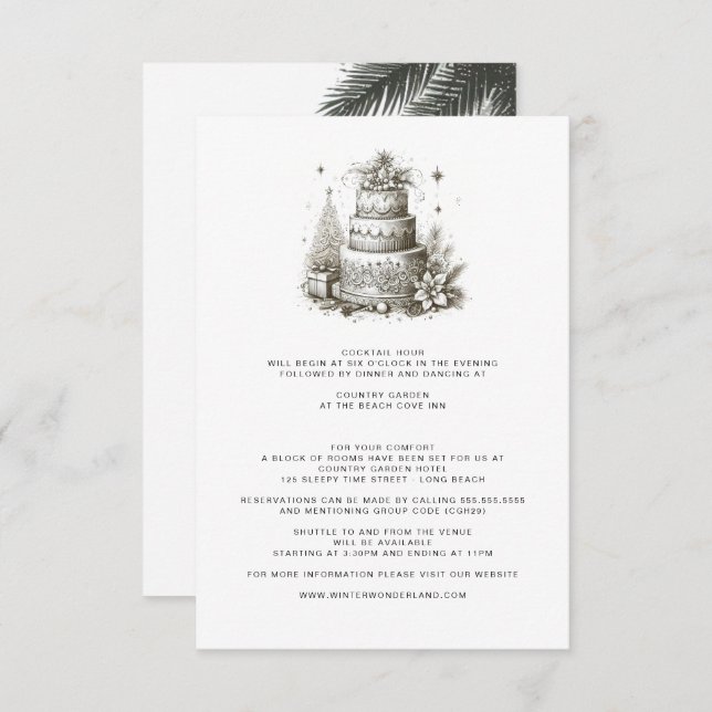 Christmas Wedding with Details Enclosure Card (Front/Back)