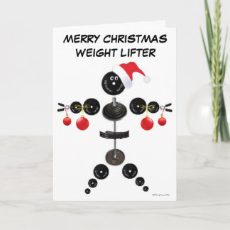 Christmas Weight Lifter Holiday Card