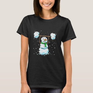 Christmas Weightlifting Snowman Shirt Funny Snowma