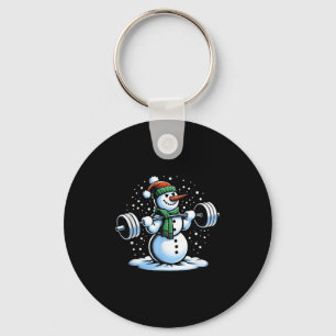 Christmas Weightlifting Snowman Winter Snowflake G Key Ring