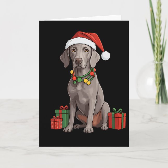 Christmas Weimaraner Dog  Card (Front)