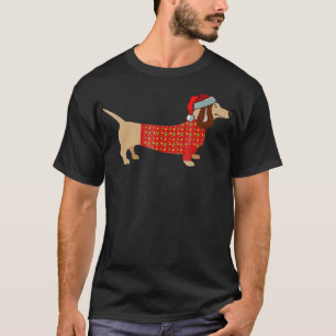 Christmas Weiner Daschund Doie in Dog Dress T-Shirt