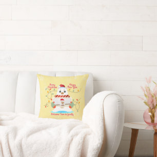 Christmas welcome for baby cushion