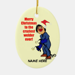 Christmas Welder Humour Ceramic Tree Decoration